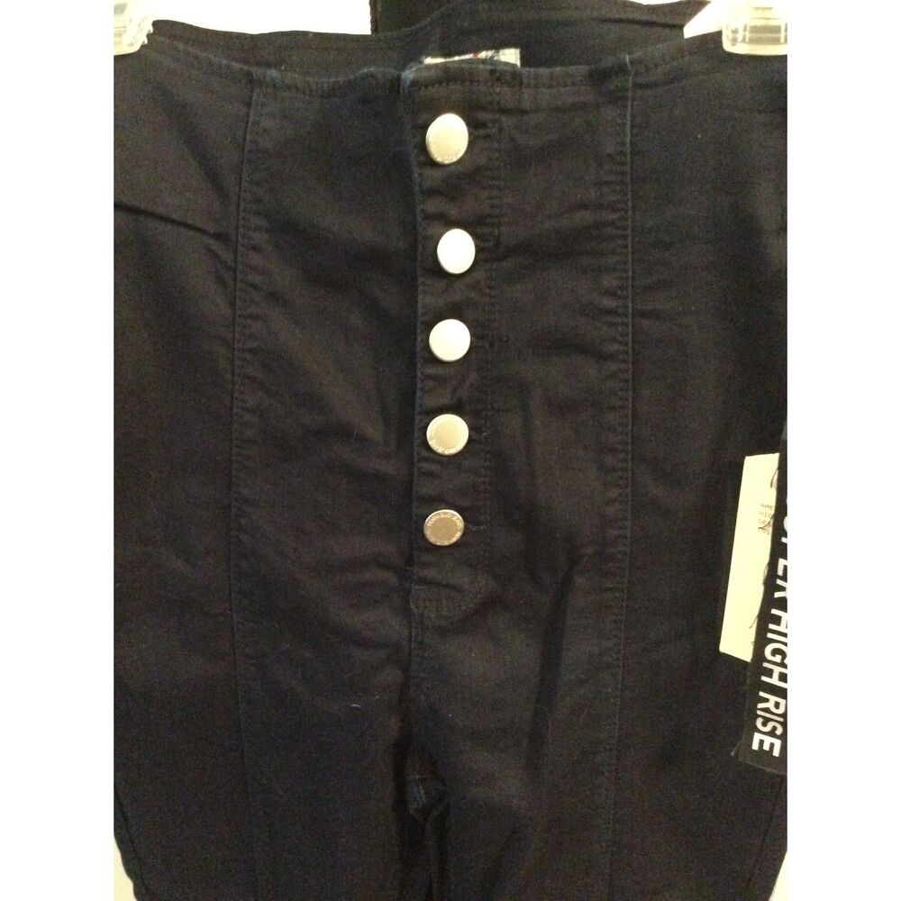 New NWT Denim Blvd High Waist Button Fly Skinny Frayed Hem jeans Size 9 - Picture 3 of 9